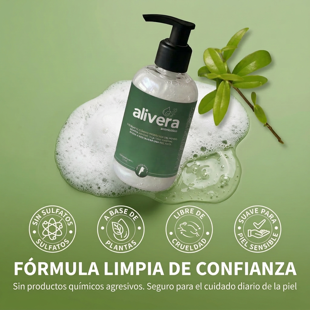 Jabón Antifúngico Alivera® Anti Tiña Inguinal - Formula natural para hongos en la piel.