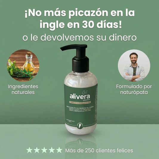 Jabón Antifúngico Alivera® Anti Tiña Inguinal - Formula natural para hongos en la piel.
